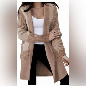 🆕Open Front Long Sleeve Cardigan Casual Knit with Pockets